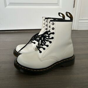 Doc Marten Dr. Marten White 1460 Pascal Leather Combat Boot Lace Up